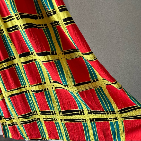 *SOLD* Jams World Vintage 1990’s Bright Plaid Print Maxi Dress - Picture 5 of 8